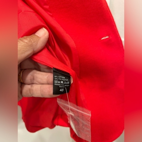 Soho Collection Red Cotton Blend Blazer.Size 48=M - Picture 15 of 16